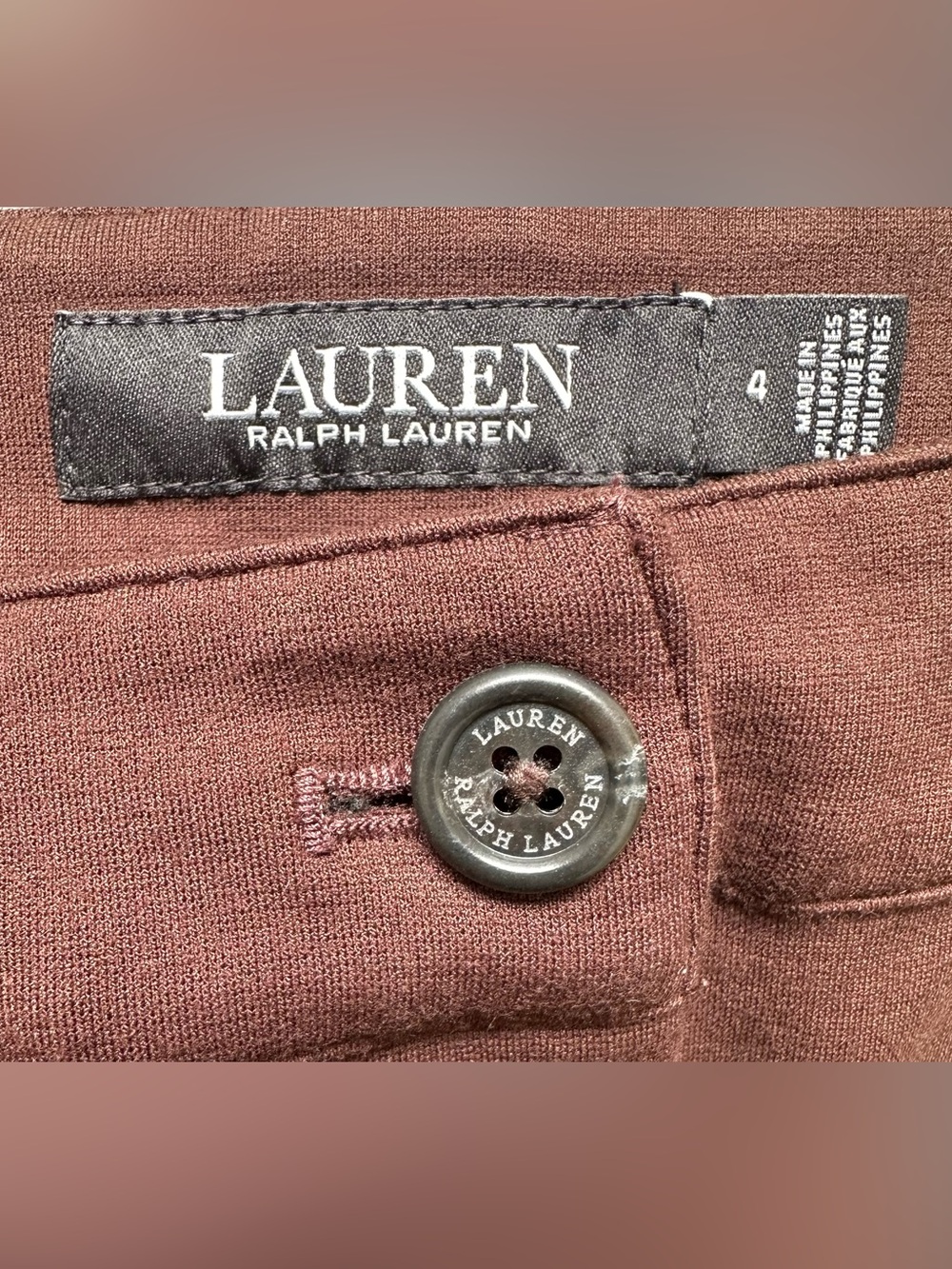 Lauren Ralph Lauren Women's Brown High-Waist Cropped Tailored Pants - Picture 5 of 5